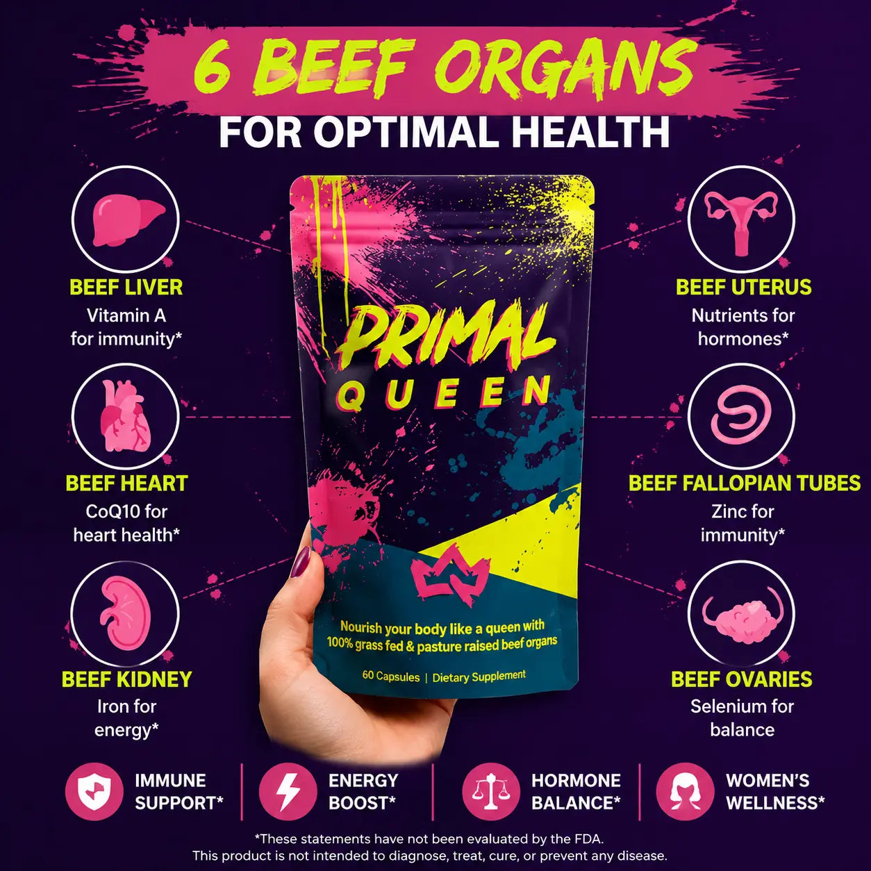 Primal Queen: Beef Organ Superfood Supplement for Women