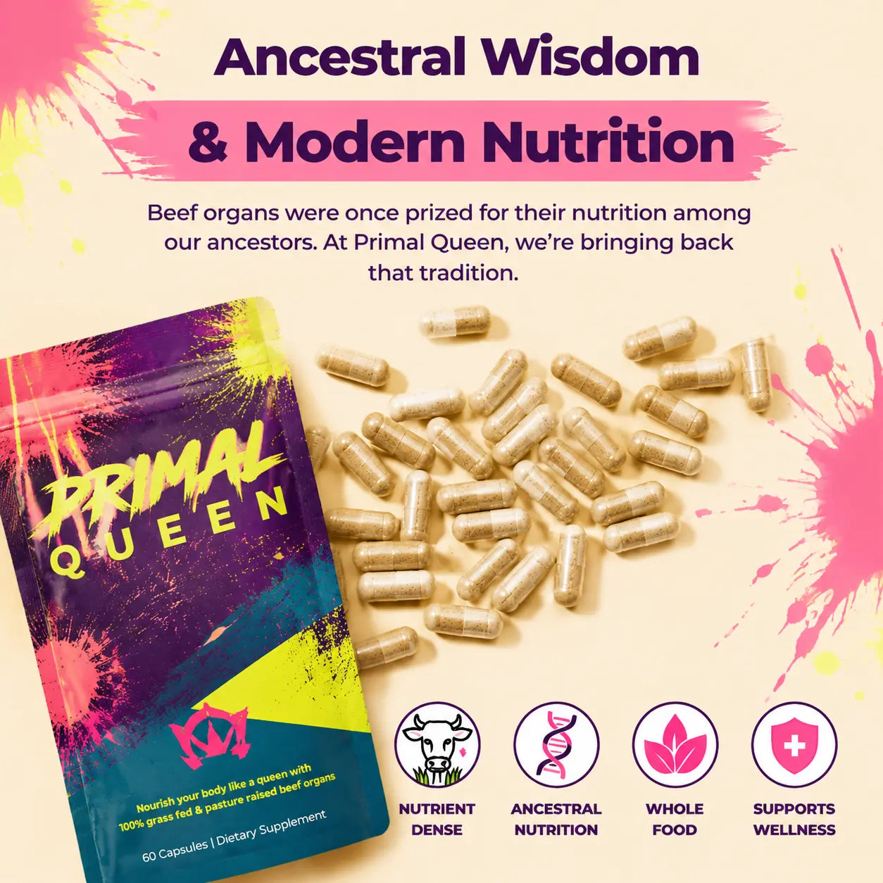 Primal Queen: Beef Organ Superfood Supplement for Women